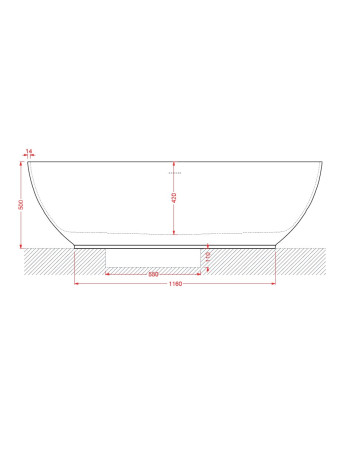 Ванна вільного розміщення ArtСeram HOOP ACW002 05, BIANCO MATT