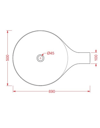 Накладна раковина ArtСeram CUP OSL005 01;50, BIANCO BICOLORE NERO