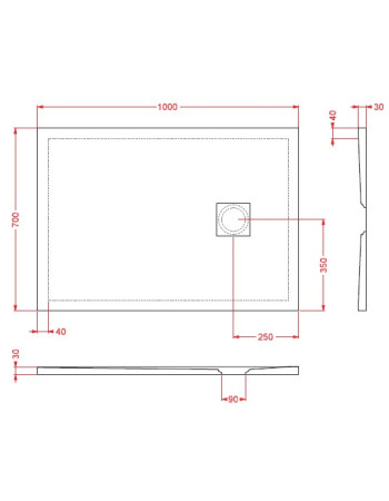 Душовий піддон ArtСeram LAPIS PDR023 05;00, BIANCO MATT