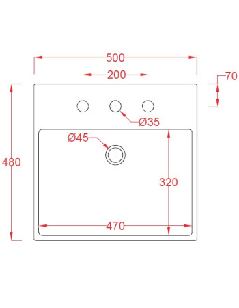 Накладна раковина ArtСeram QUADRO QUL002 01;00, BIANCO