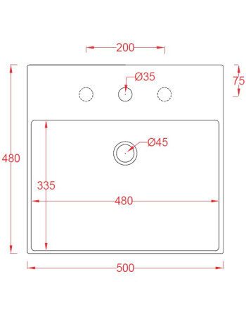 Накладна раковина ArtСeram QUADRO QUL004 01;00, BIANCO
