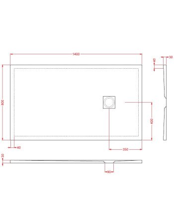 Душовий піддон ArtСeram LAPIS PDR028 05;00, BIANCO MATT