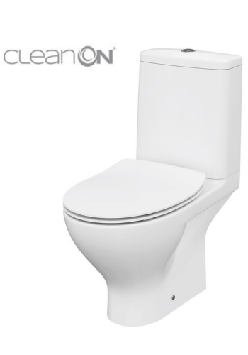 Унітаз-компакт Cersanit Moduo 651 SBTW CleanOn 011 3/5 з дюропластовим сидінням Slim із плавним опусканням K116-003