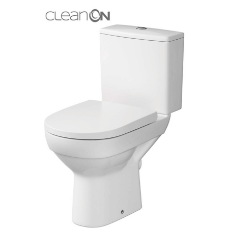 Унітаз-компакт Cersanit 601 City New CleanOn 010 3/5 з дюропластовим сидінням із плавним опусканням K35-035