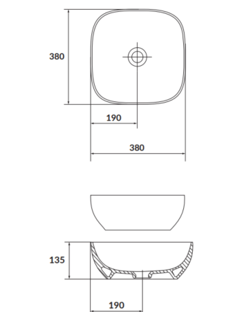 Раковина на стільницю Cersanit квадратна Larga 38х38 синя матова
