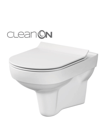 Підвісний унітаз Cersanit City CleanOn з дюропластовим сидінням Slim із плавним опусканням K701-143