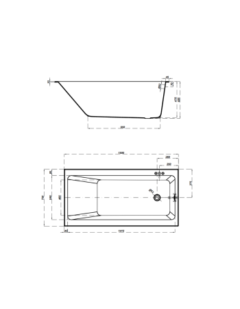 Ванна прямокутна Cersanit Crea 150х75 S301-233