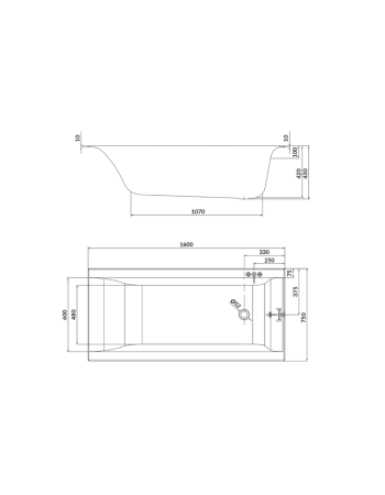 Ванна прямокутна Cersanit Larga 160х75 S301-305