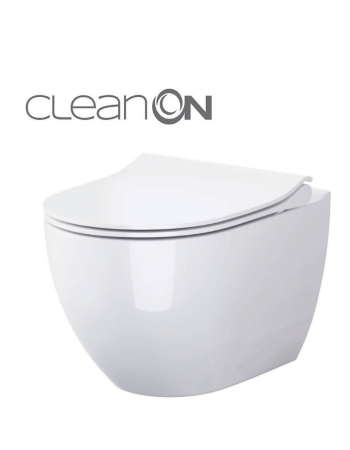 Підвісний унітаз Cersanit Zen CleanOn з дюропластовим сидінням Slim із плавним опусканням S701-428