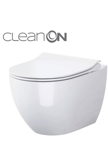 Підвісний унітаз Cersanit Zen CleanOn з дюропластовим сидінням Slim із плавним опусканням S701-428