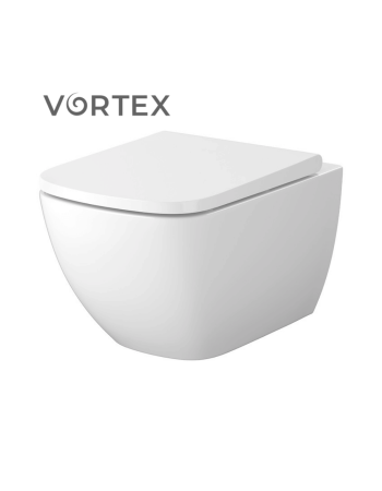 Підвісний унітаз Cersanit Zen Pro Vortex квадратний з дюропластовим сидінням із плавним опусканням S701-882