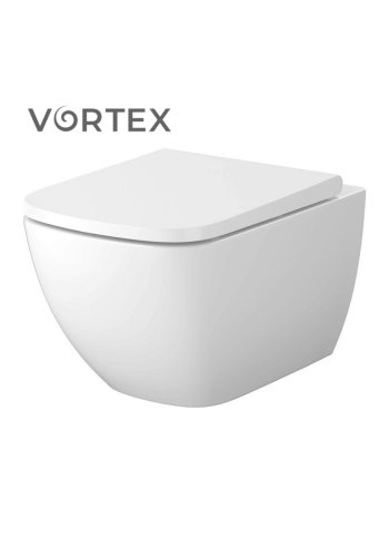 Підвісний унітаз Cersanit Zen Pro Vortex квадратний з дюропластовим сидінням із плавним опусканням S701-882