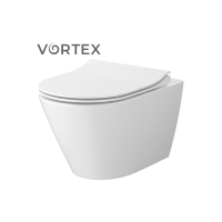 Підвісний унітаз City Pro Vortex овальний з дюропластовим сидінням Slim із плавним опусканням S701-883