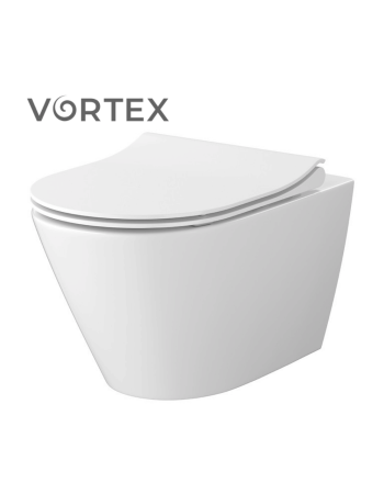 Підвісний унітаз City Pro Vortex овальний з дюропластовим сидінням Slim із плавним опусканням S701-883