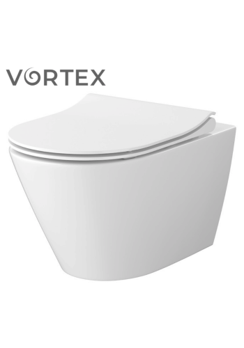 Підвісний унітаз City Pro Vortex овальний з дюропластовим сидінням Slim із плавним опусканням S701-883