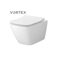 Підвісний унітаз City Pro Vortex прямокутний з дюропластовим сидінням Slim із плавним опусканням S701-884