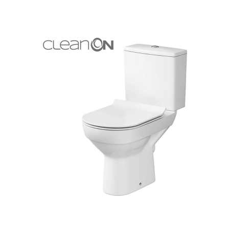 Унітаз-компакт Cersanit City 604 New CleanOn 011 3/5 з дюропластовим сидінням Slim із плавним опусканням K35-038