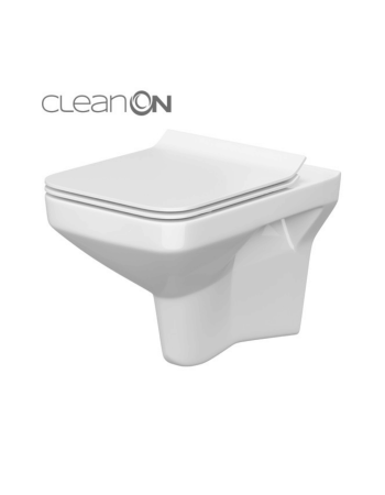 Підвісний унітаз Cersanit Como CleanOn з дюропластовим сидінням Slim із плавним опусканням K701-102