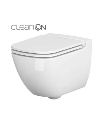 Підвісний унітаз Cersanit Caspia CleanOn з дюропластовим сидінням Slim із плавним опусканням K701-103