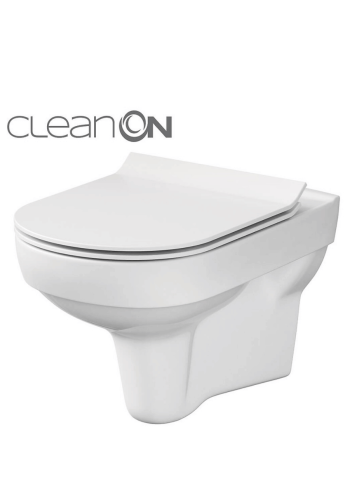 Підвісний унітаз Cersanit City CleanOn з дюропластовим сидінням Slim із плавним опусканням K701-143 Підвісний унітаз Cersanit City CleanOn з дюропластовим сидінням Slim із плавним опусканням K701-143