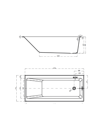 Ванна прямокутна Cersanit Crea 160х75 S301-225