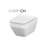 Підвісний унітаз Cersanit Crea CleanOn прямокутний з дюропластовим сидінням Slim із плавним опусканням S701-404