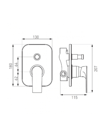 Змішувач для душу FERRO ALGEO SQUARE BAQ7P хром