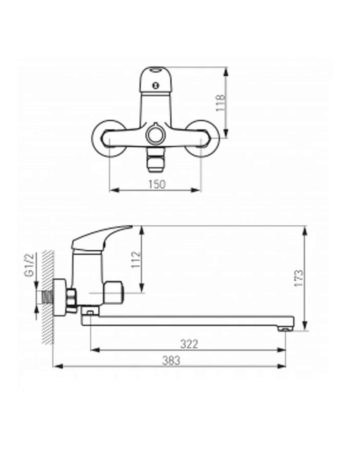 Змішувач для ванни FERRO ONE BFO55A хром