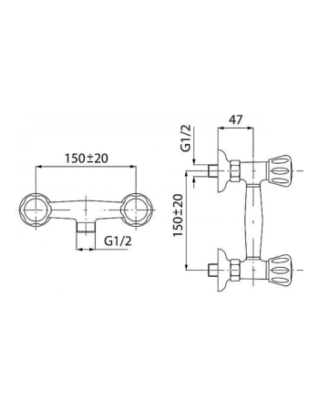 Змішувач для душу FERRO STANDARD BST77 хром