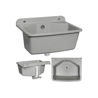 Кухонна господарська мийка FERRO 37/46 DRK37/46G сіра