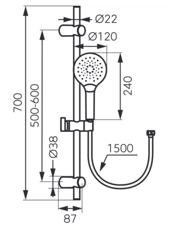 Душовий набір FERRO FANO LB N343-LB хром