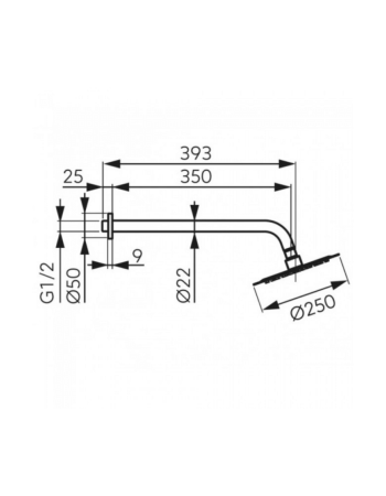 Верхній душ FERRO SLIM NPT13BL чорний