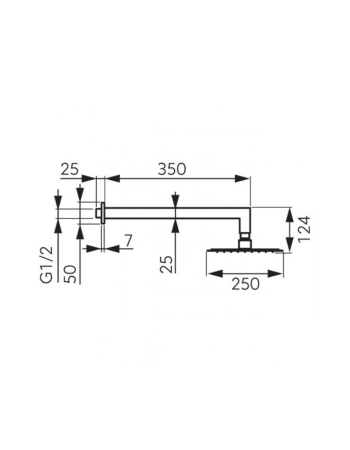 Верхній душ FERRO SLIM NPT14 хром