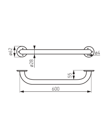 Поручень FERRO METALIA HELP R6660,11 білий