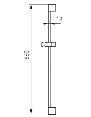 Душова штанга FERRO RAIL RAIL1,0 хром