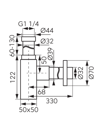 Cифон для раковини FERRO QUADRO S280G золото