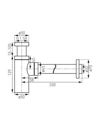 Cифон для раковини FERRO ROTONDO S282-BL чорний