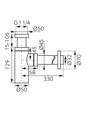 Cифон для раковини FERRO ROTONDO S282G золото
