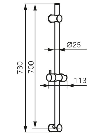 Душова стійка FERRO PHILA SB375 хром