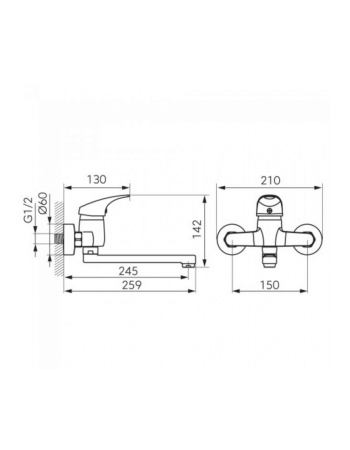 Змішувач для кухні FERRO ONE BFO5 хром