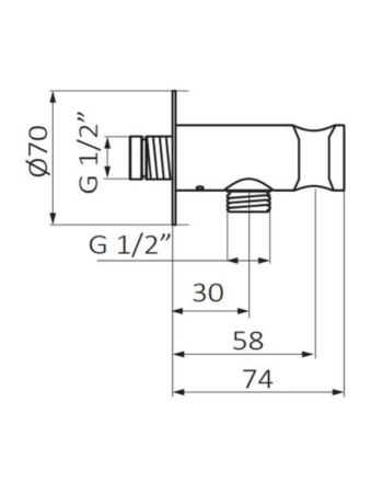 Вивід із тримачем для ручного душу GRB Stainless Steel PVD 05006893