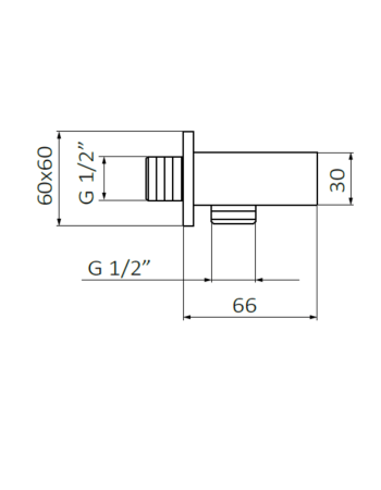 Вивід із тримачем для ручного душу GRB Stainless Steel PVD 05085493