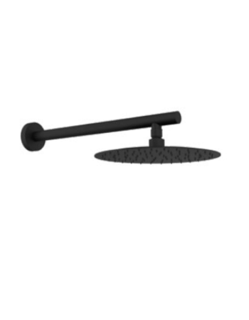 Верхній душ із кронштейном GRB Metal Black PVD 05251292