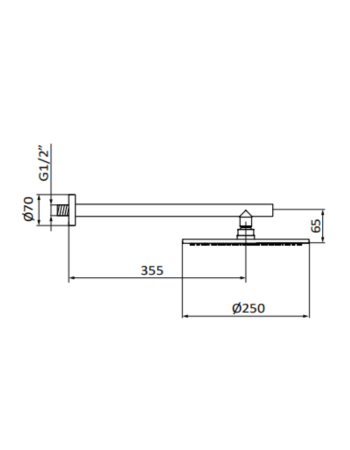 Верхній душ із кронштейном GRB Copper PVD 05515855
