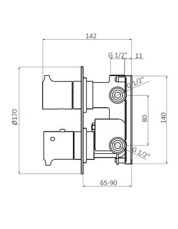 Термостатичний змішувач для ванни й душу GRB TIME Copper PVD 47057455