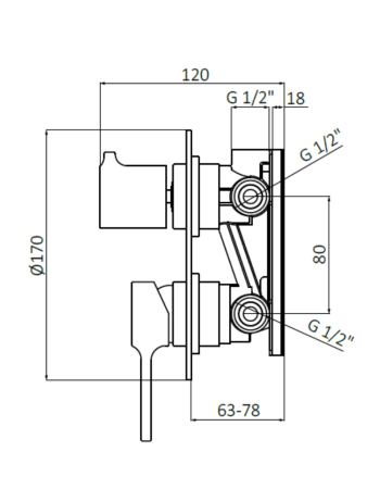 Змішувач для ванни й душу GRB TIME Copper PVD 47135455