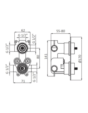 Змішувач прихованого монтажу GRB TIME White 47135471