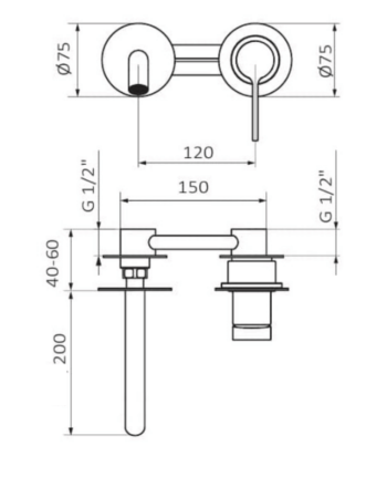 Змішувач прихованого монтажу GRB TIME Copper PVD 47534455