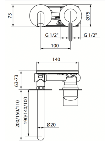 Змішувач для раковини GRB TIME Steel 47534493