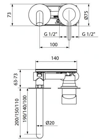 Змішувач для раковини GRB TIME Stainless Steel PVD 47535493